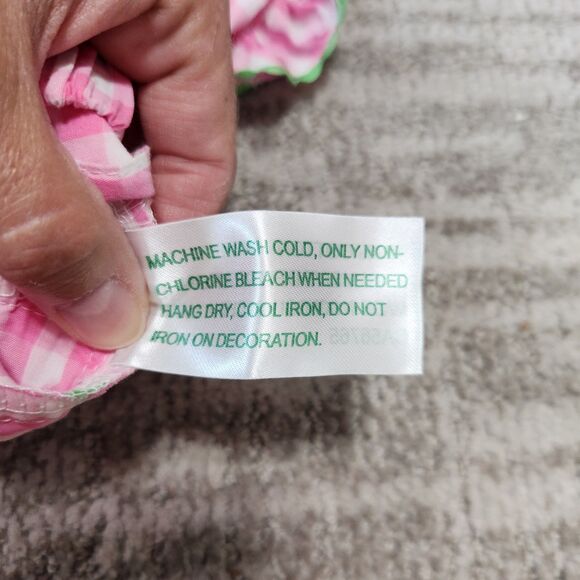 Lil Cactus toddler girls bubble ruffle gingham romper bunny size 18-24 months - Picture 3 of 9